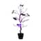 3ft. Pre-Lit Artificial Halloween Black Spooky Twig Tree with Bats and 100 Orange & Purple LED Lights
